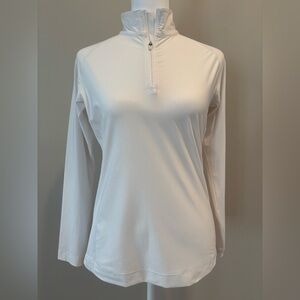 Slazenger Girls Youth Large Long Sleeve Golf 1/4 Zip Pullover White